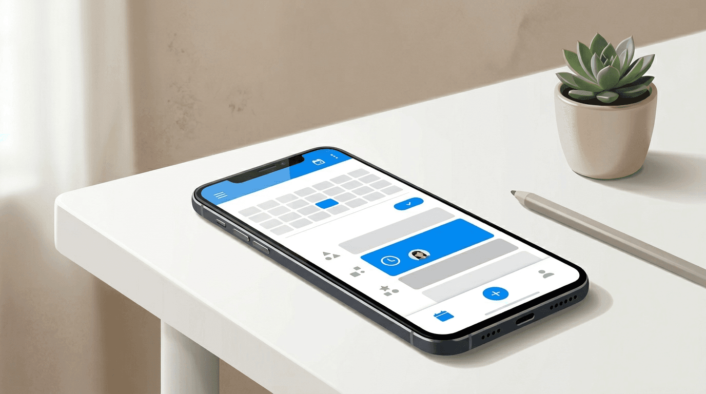 Phone showing a Square booking calendar with an appointment slot